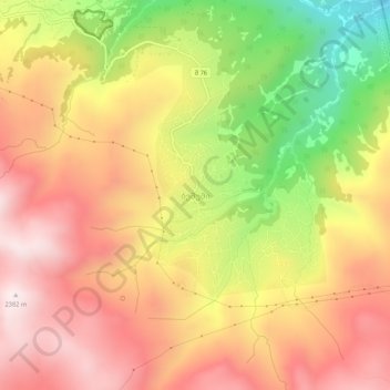 Beshumi topographic map, elevation, terrain