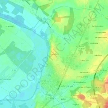 Matheflon topographic map, elevation, terrain