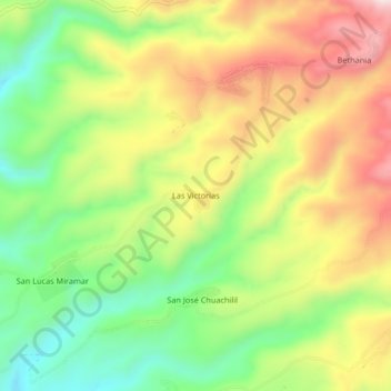 Las Victorias topographic map, elevation, terrain