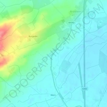 Burgedin Bottom Lock topographic map, elevation, terrain