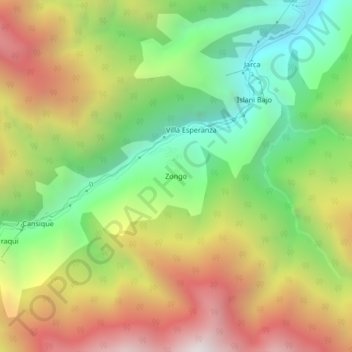 Zongo topographic map, elevation, terrain