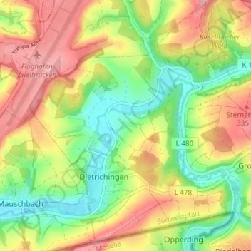 Birkwieserhof topographic map, elevation, terrain
