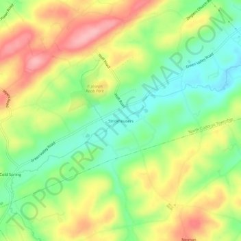Strickhousers topographic map, elevation, terrain
