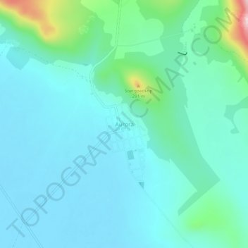 Aurora topographic map, elevation, terrain