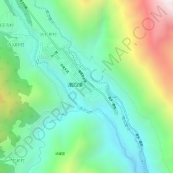 咱地村 topographic map, elevation, terrain