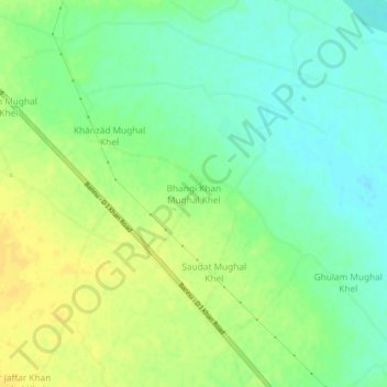 Bhangi Khan Mughal Khel topographic map, elevation, terrain