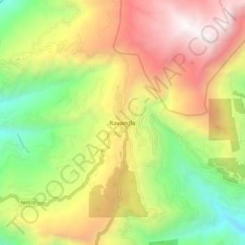 Ravangla topographic map, elevation, terrain