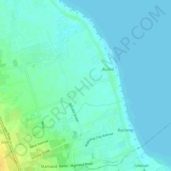 Gulod topographic map, elevation, terrain