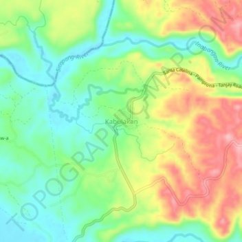 Kabulakan topographic map, elevation, terrain
