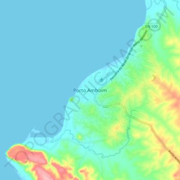 Porto Amboim topographic map, elevation, terrain