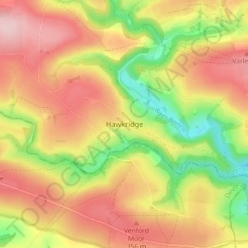 Hawkridge topographic map, elevation, terrain
