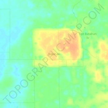 Batahan topographic map, elevation, terrain