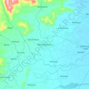 Maria Aurora topographic map, elevation, terrain