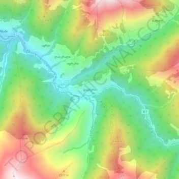 Davberi topographic map, elevation, terrain