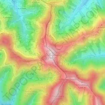 Schnebelhorn topographic map, elevation, terrain