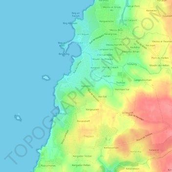 Kervilon topographic map, elevation, terrain