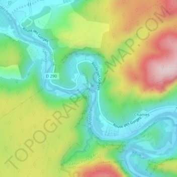 Le Pont d'Arc topographic map, elevation, terrain