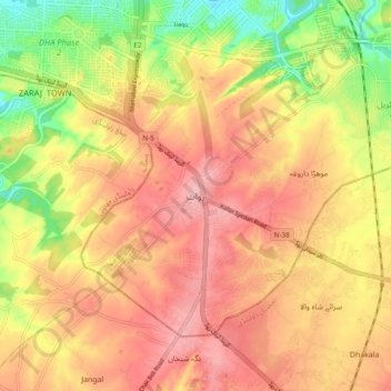 روات topographic map, elevation, terrain