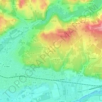 la Metairie topographic map, elevation, terrain