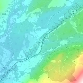 Torlundy topographic map, elevation, terrain