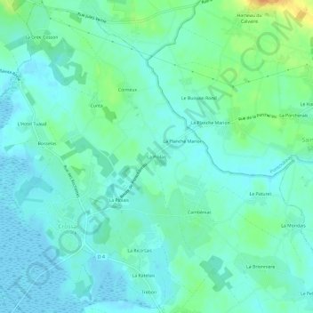 La Piolais topographic map, elevation, terrain