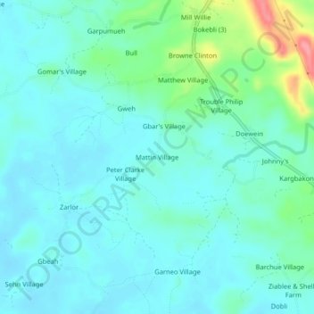 Mattin Village topographic map, elevation, terrain