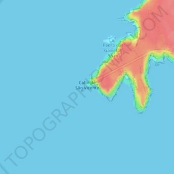 Cap Saint-Vincent topographic map, elevation, terrain