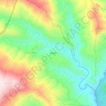 Penedo topographic map, elevation, terrain