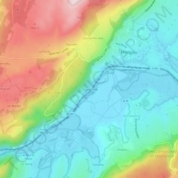 L'Éboulement topographic map, elevation, terrain