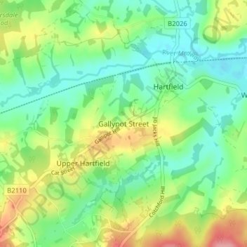 Gallypot Street topographic map, elevation, terrain