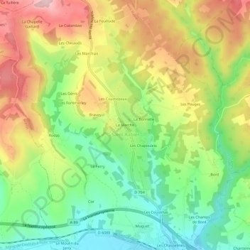 La Marche topographic map, elevation, terrain