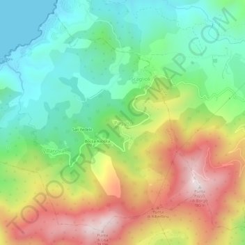 Poggio topographic map, elevation, terrain