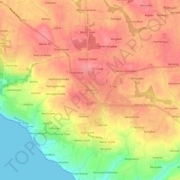 Kermout topographic map, elevation, terrain