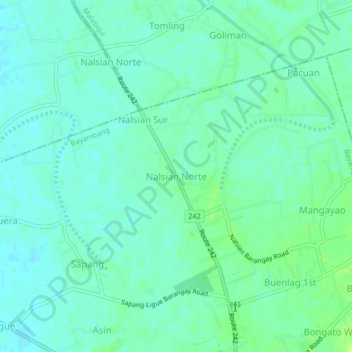 Nalsian Norte topographic map, elevation, terrain