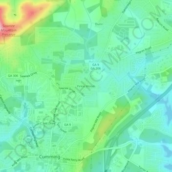 Pirkle Woods topographic map, elevation, terrain