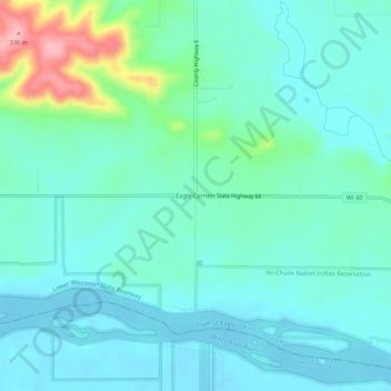 Eagle Corners topographic map, elevation, terrain