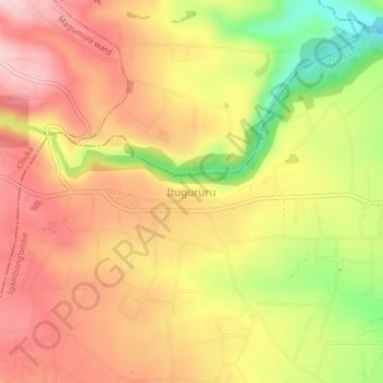Itugururu topographic map, elevation, terrain