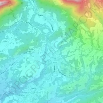 Mas topographic map, elevation, terrain