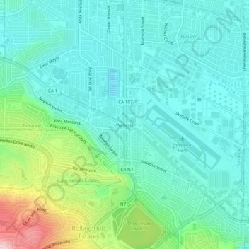Walteria topographic map, elevation, terrain