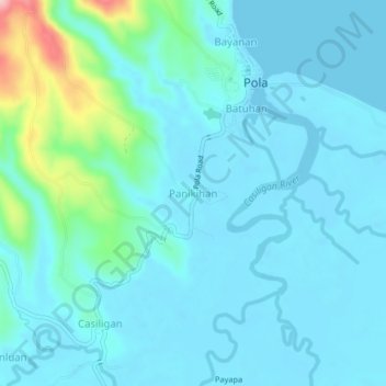 Panikihan topographic map, elevation, terrain
