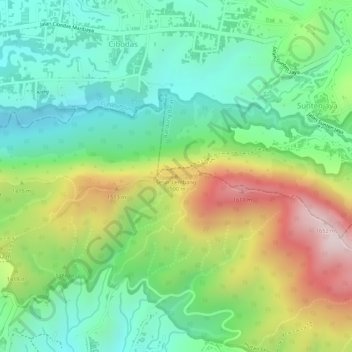 Sesar Lembang topographic map, elevation, terrain