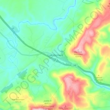 Crab Orchard topographic map, elevation, terrain