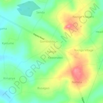 Nazigo topographic map, elevation, terrain