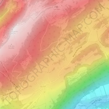 Les Cluds topographic map, elevation, terrain