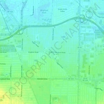 Brighton topographic map, elevation, terrain