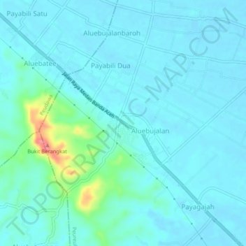 Aluebutuha topographic map, elevation, terrain