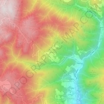 Pariana topographic map, elevation, terrain