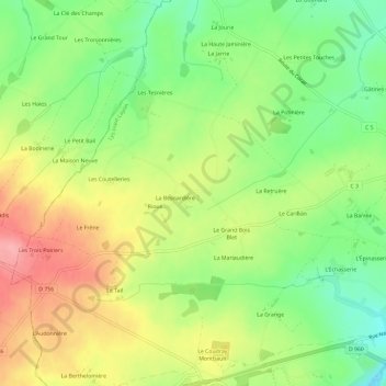 Parigné topographic map, elevation, terrain