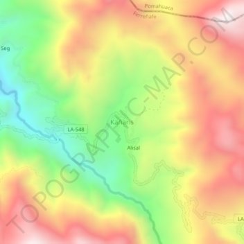 Kañaris topographic map, elevation, terrain