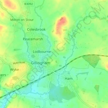 Bay topographic map, elevation, terrain